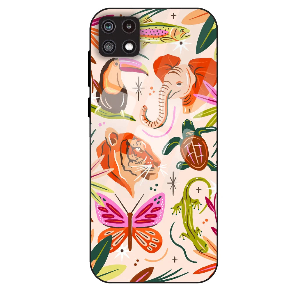 Wild Jungle Creatures - Glass Case For Samsung Galaxy A22