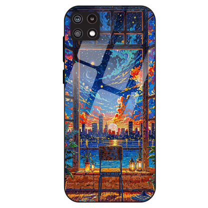 Sunset City View - Glass Case For Samsung Galaxy A22