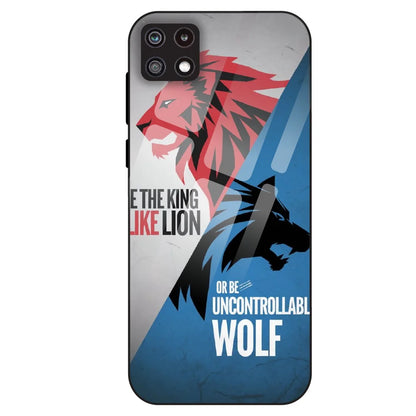 Lion vs Wolf Power - Glass Case For Samsung Galaxy A22