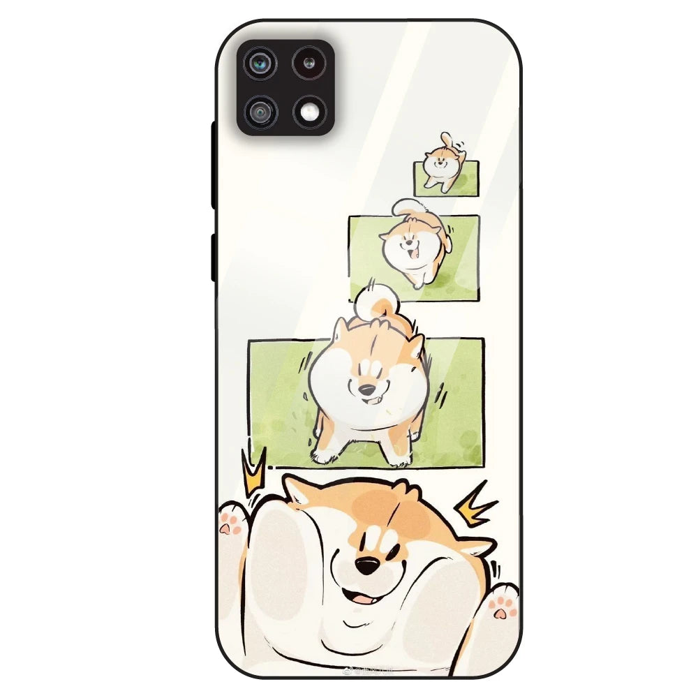 Cute Shiba Steps - Glass Case For Samsung Galaxy A22