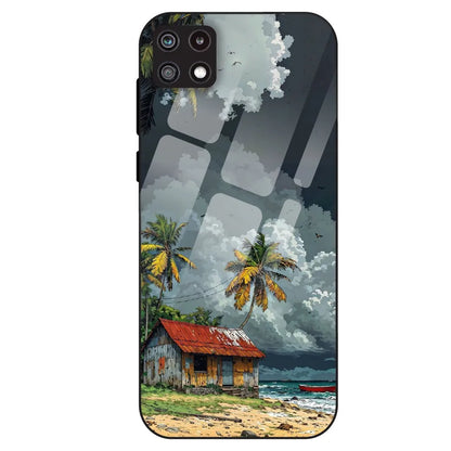 Tropical Beach Hut - Glass Case For Samsung Galaxy A22