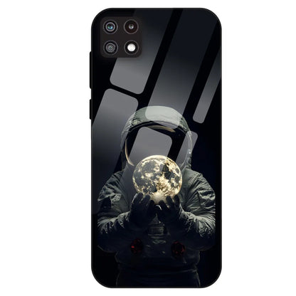 Astronaut Moon Glow - Glass Case For Samsung Galaxy A22