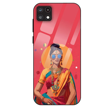 Trendy Ethnic Beauty - Glass Case For Samsung Galaxy A22