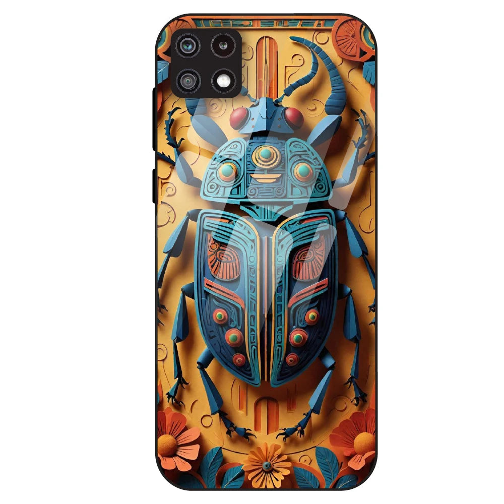 Royal Scarab Art - Glass Case For Samsung Galaxy A22