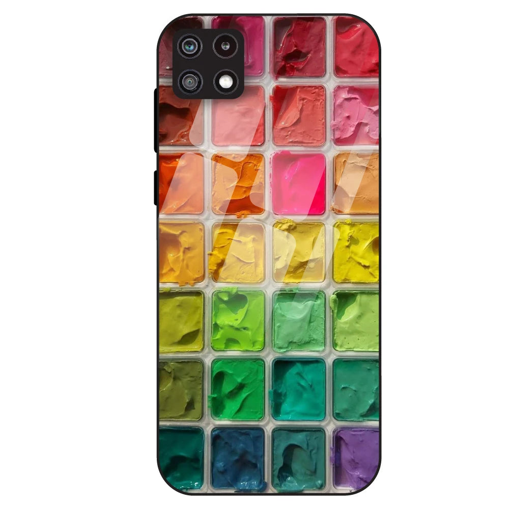 Color Palette Grid Aesthetic - Glass Case For Samsung Galaxy A22