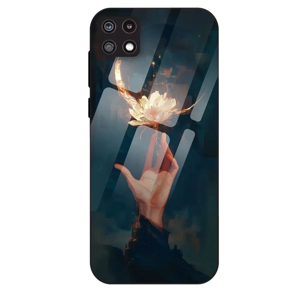 Mystic Hand & Bloom - Glass Case For Samsung Galaxy A22