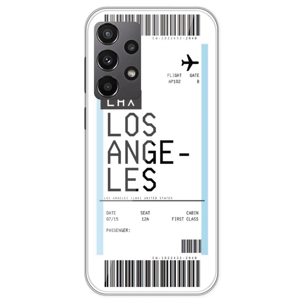 Los Angeles Ticket - Clear Printed Silicone Case For Samsung Galaxy A23