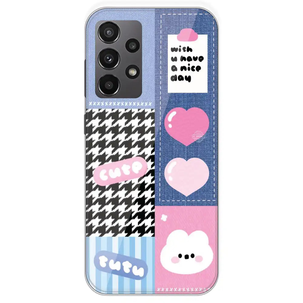 Cute Pink Bear Collage - Printed Silicone Case For Samsung Galaxy A23