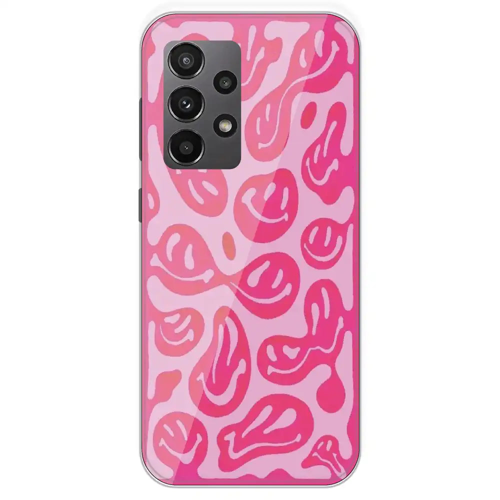 Pink Smilies - Printed Silicone Case For Samsung Galaxy A23