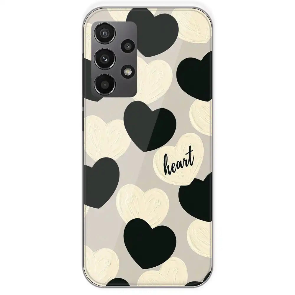 Black And White Heart - Printed Silicone Case For Samsung Galaxy A23 5G