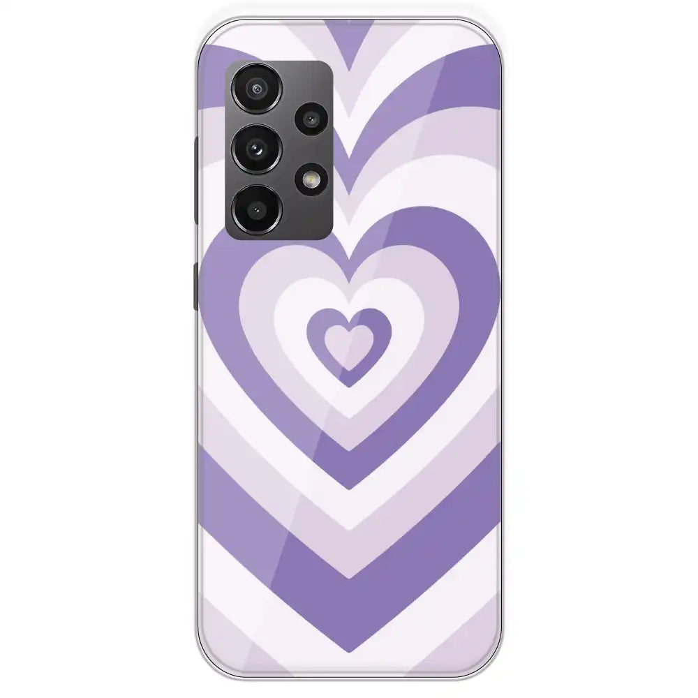 Dark Purple Hearts - Printed Silicone Case For Samsung Galaxy A23