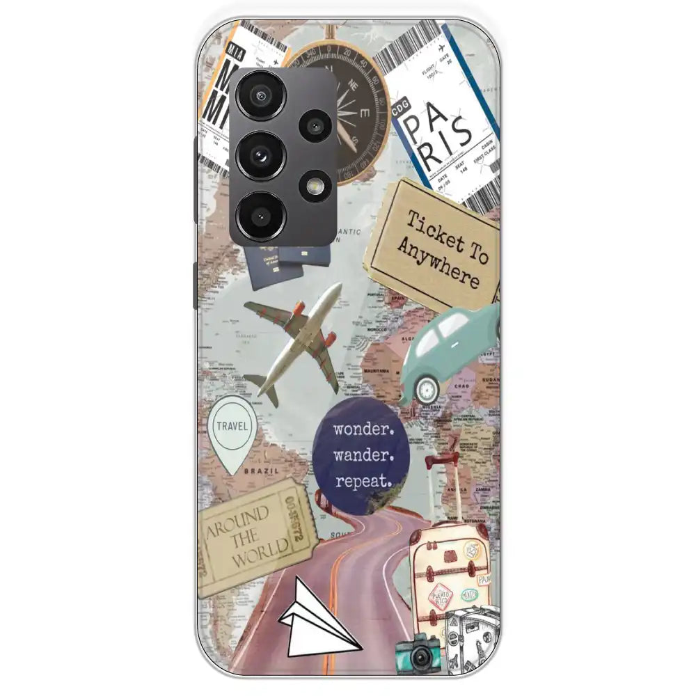 Travel Collage - Printed Silicone Case For Samsung Galaxy A23