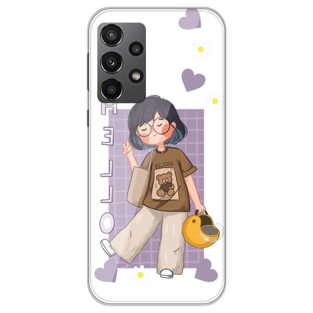Introvert Girl - Clear Printed Silicone Case For Samsung Galaxy A23