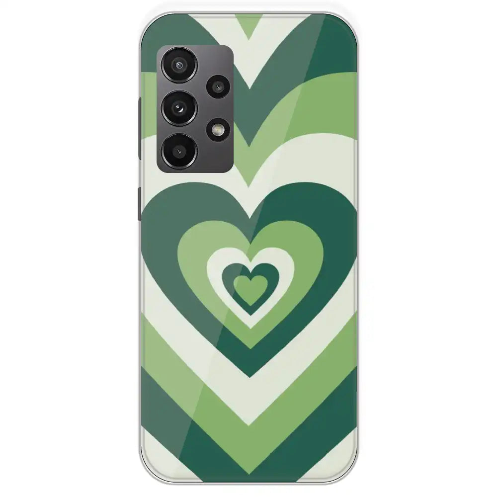Dark Green Hearts - Printed Silicone Case For Samsung Galaxy A23