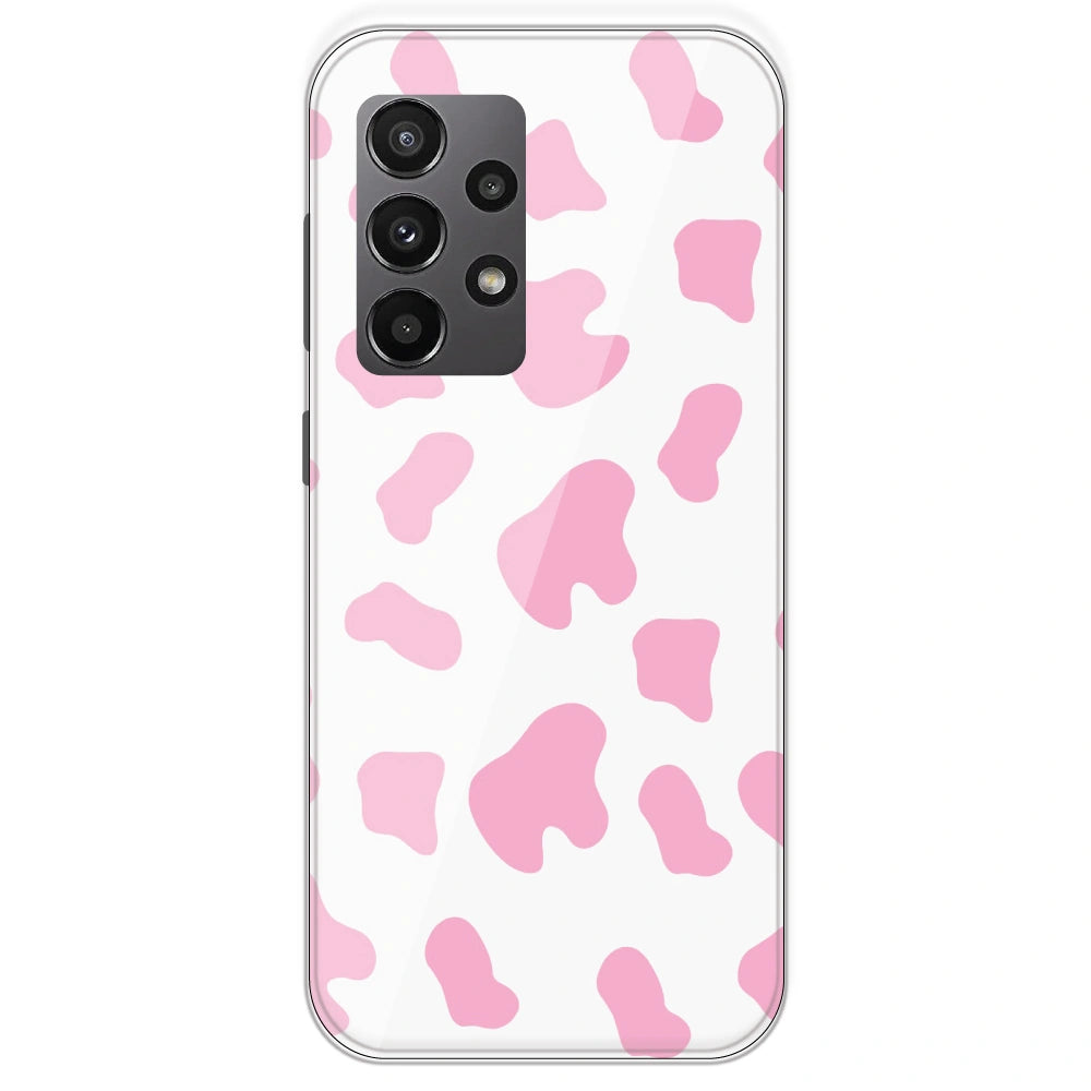 Pink Cow Print - Clear Printed Silicone Case For Samsung Galaxy A23