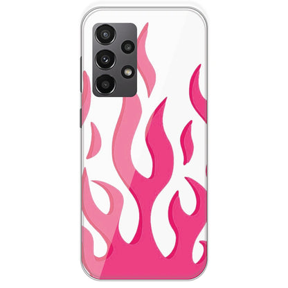 Pink Flames - Clear Printed Silicone Case For Samsung Galaxy A23