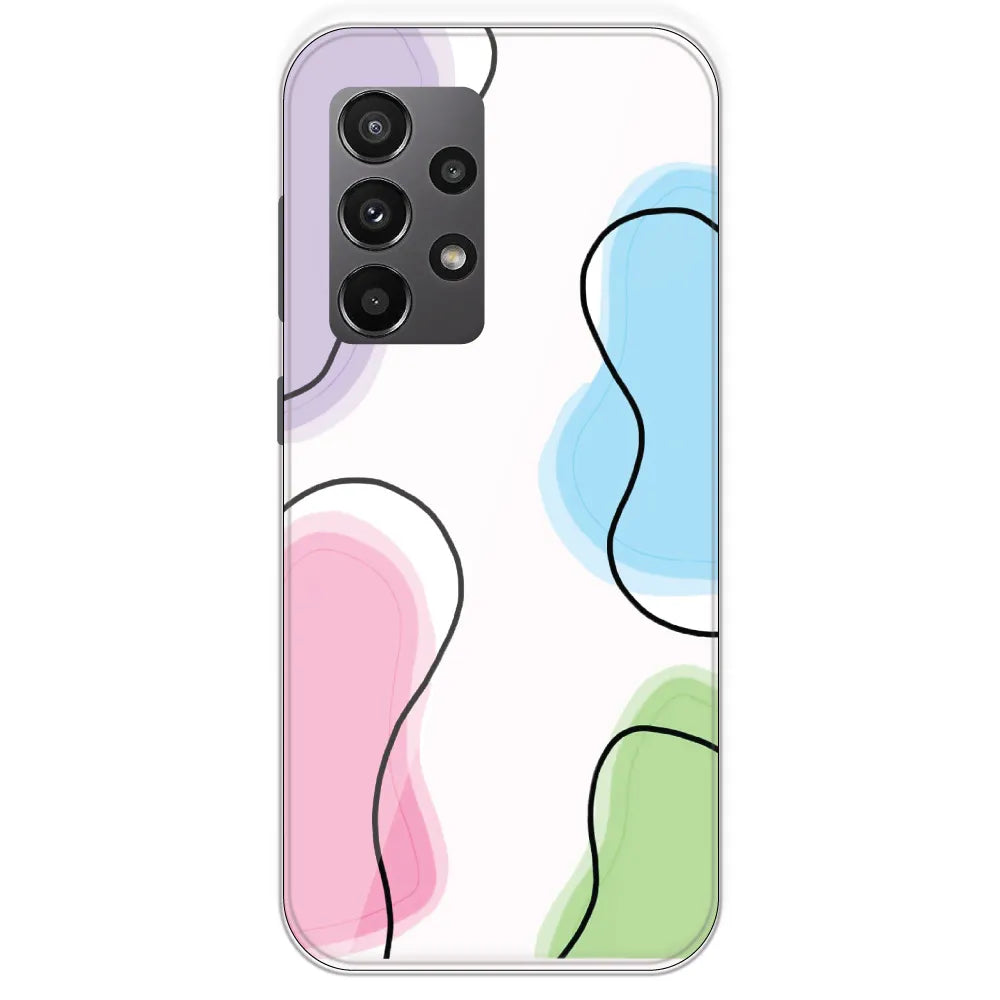 Rainbow Cow Print - Clear Printed Silicone Case For Samsung Galaxy A23