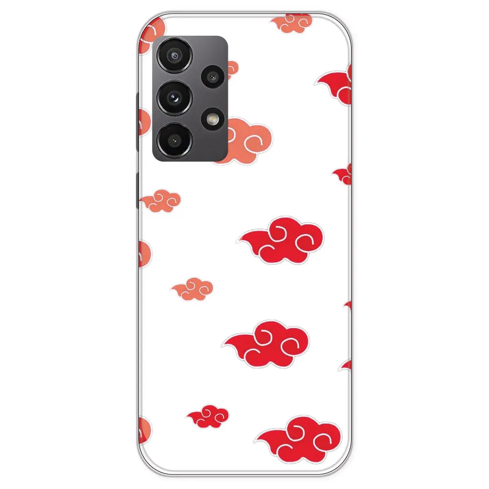 Red Clouds - Clear Printed Silicone Case For Samsung Galaxy A23