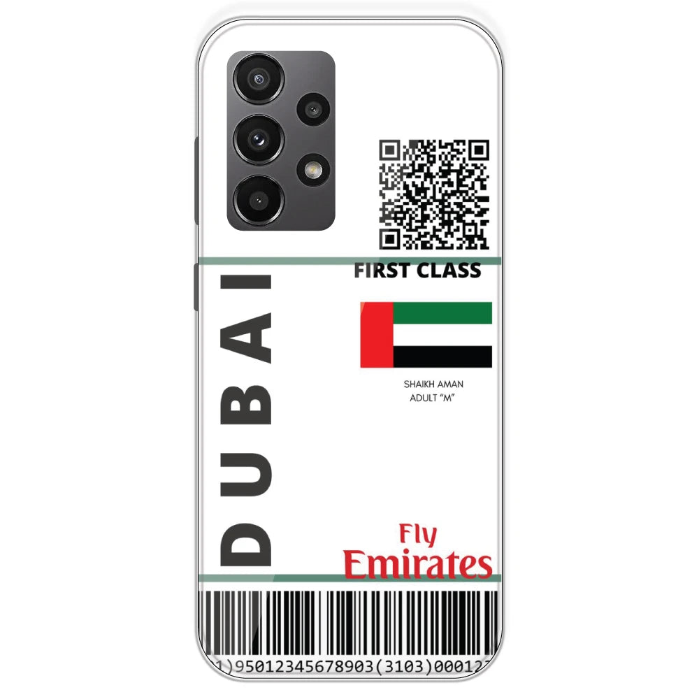 Dubai Ticket - Clear Printed Silicone Case For Samsung Galaxy A23