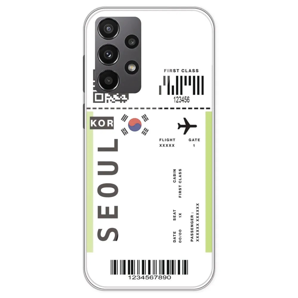 Seoul Ticket - Clear Printed Silicone Case For Samsung Galaxy A23