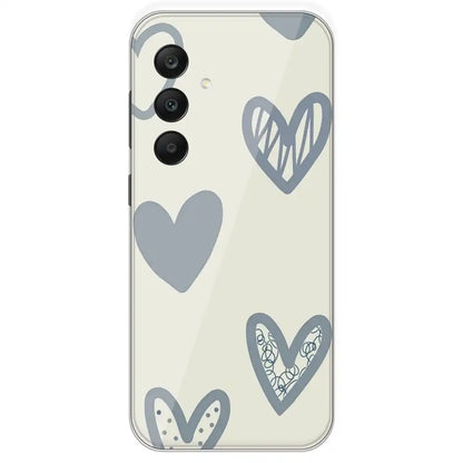 Light Blue Hearts - Printed Silicone Case For Samsung Galaxy A25