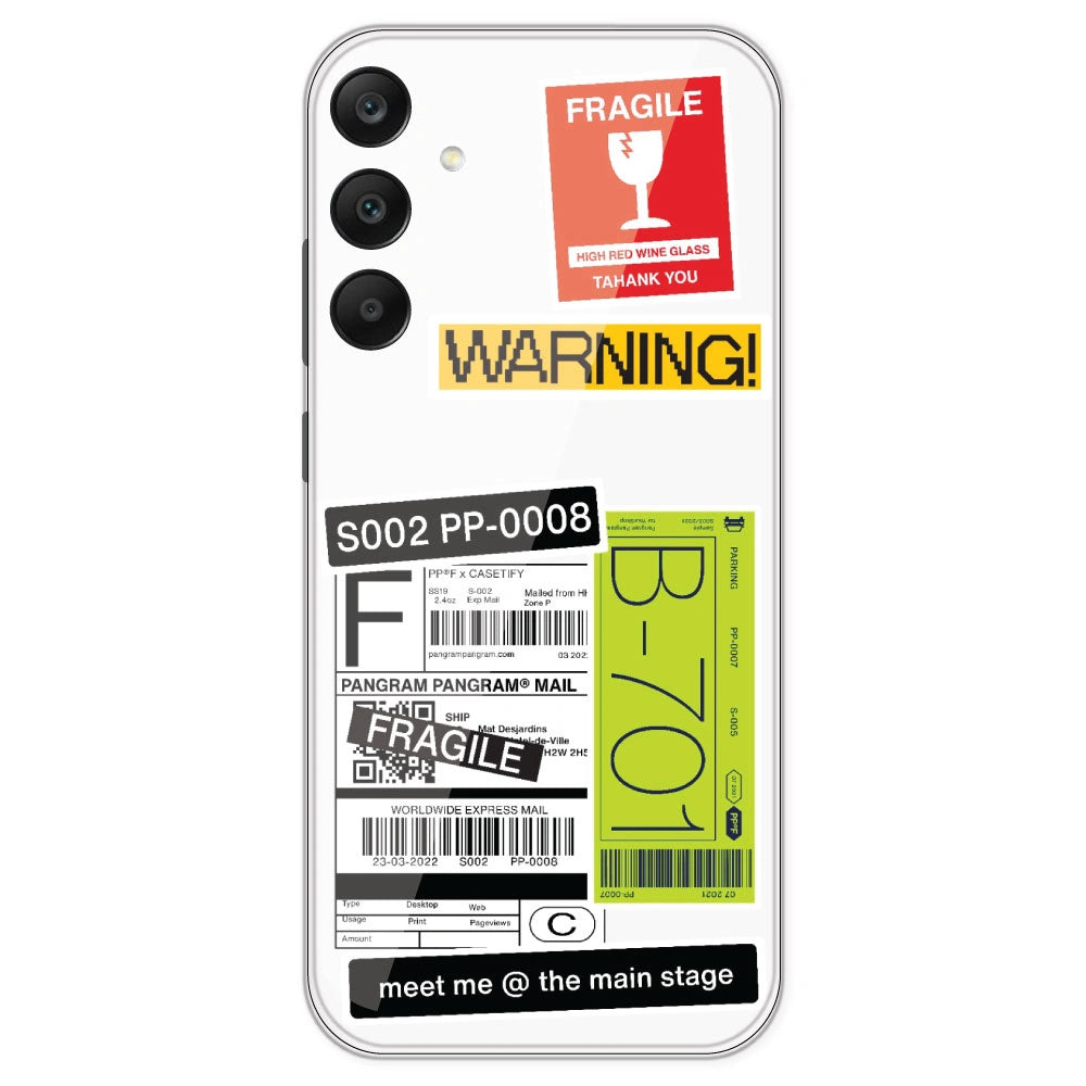 Fragile Labels - Clear Printed Silicone Case For Samsung Galaxy A25