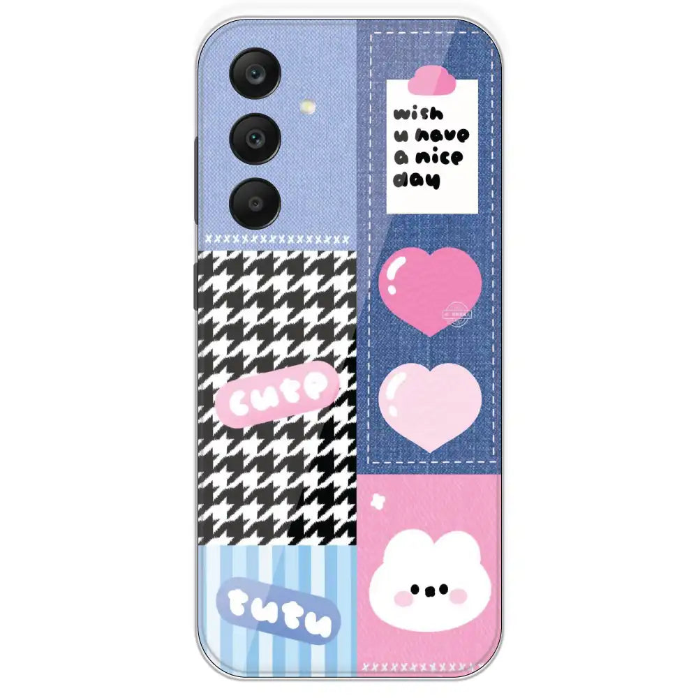 Cute Pink Bear Collage - Printed Silicone Case For Samsung Galaxy A25