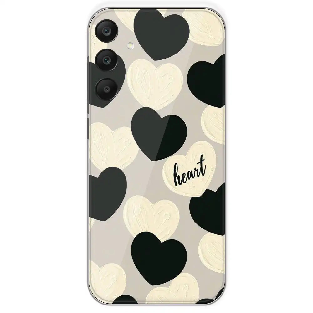 Black And White Heart - Printed Silicone Case For Samsung Galaxy A25 5G
