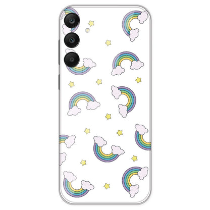 Rainbow With Clouds - Clear Printed Silicone Case For Samsung Galaxy A25