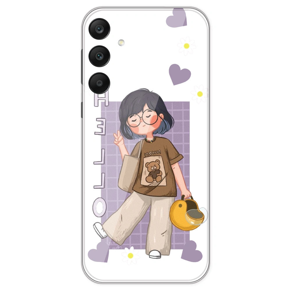 Introvert Girl - Clear Printed Silicone Case For Samsung Galaxy A25