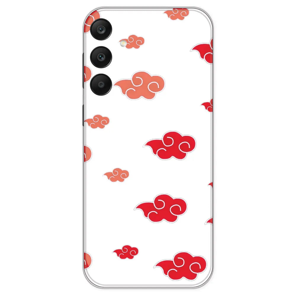 Red Clouds - Clear Printed Silicone Case For Samsung Galaxy A25