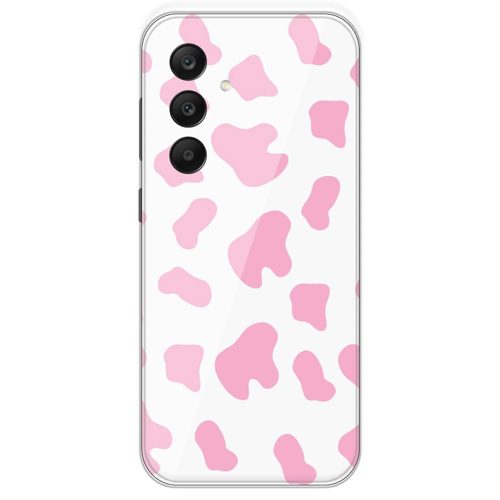 Pink Cow Print - Clear Printed Silicone Case For Samsung Galaxy A25