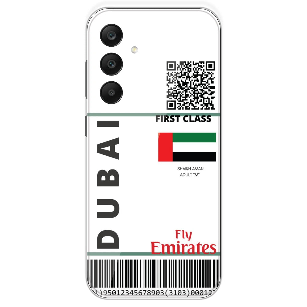 Dubai Ticket - Clear Printed Silicone Case For Samsung Galaxy A25