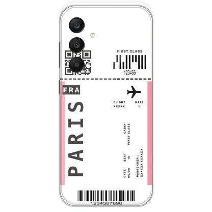 Paris Ticket - Clear Printed Silicone Case For Samsung Galaxy A25
