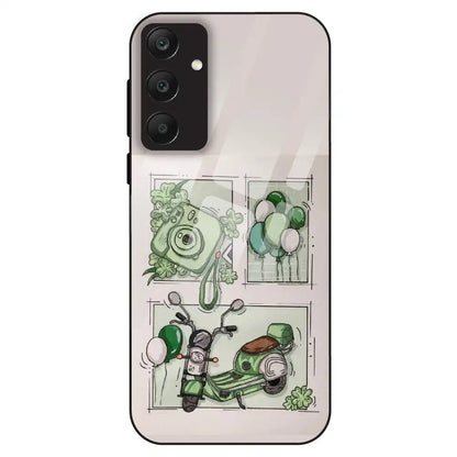 Vintage Green Sketch Aesthetic - Glass Case For Samsung Galaxy A25