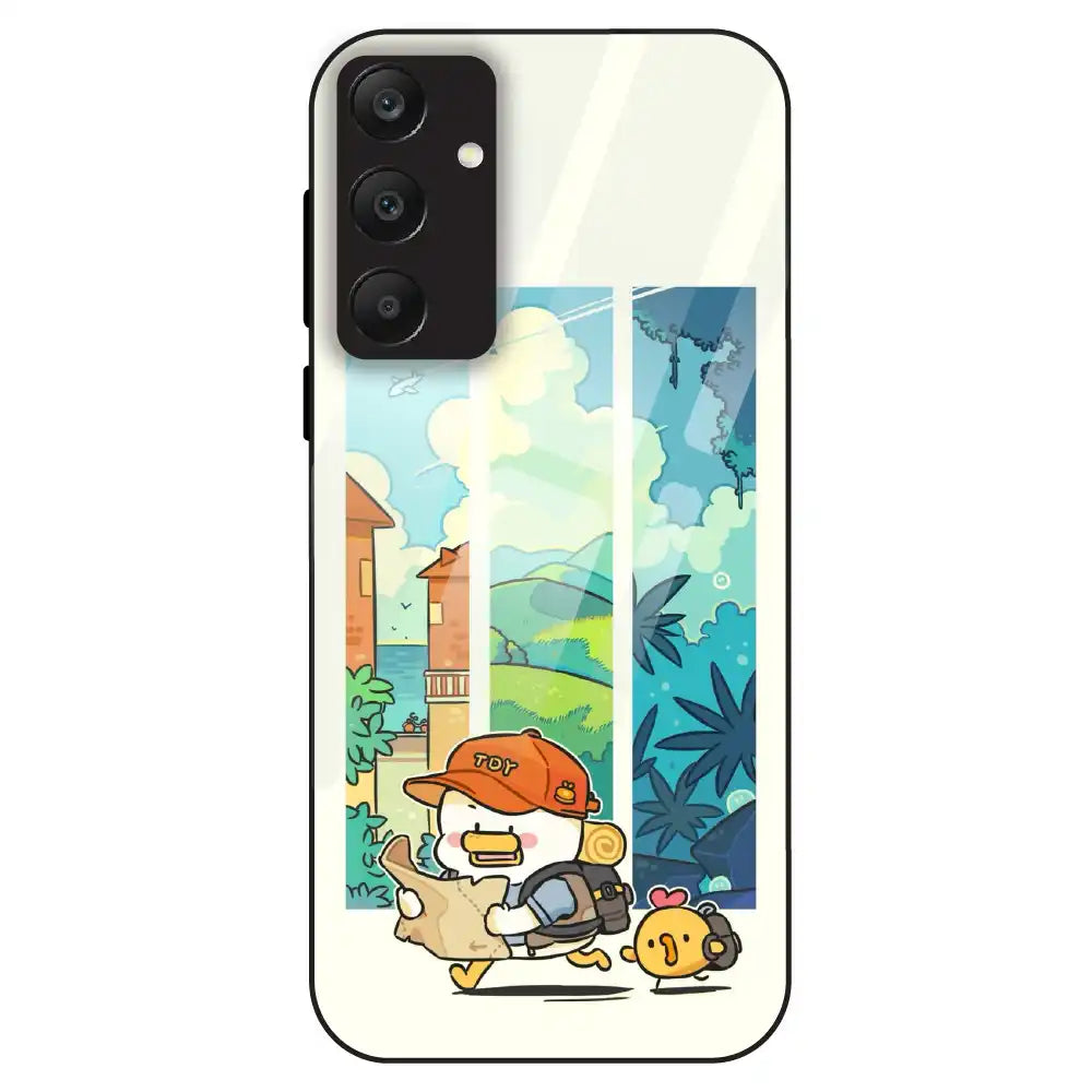 Cute Duck Adventure - Glass Case For Samsung Galaxy A25