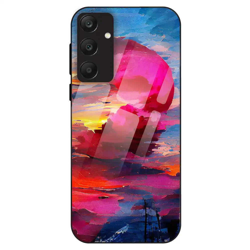 Abstract Sunset Vibes - Glass Case For Samsung Galaxy A25