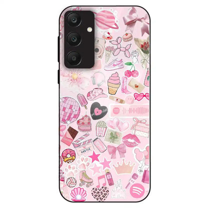 Pink Pop Aesthetic Collage - Glass Case For Samsung Galaxy A25