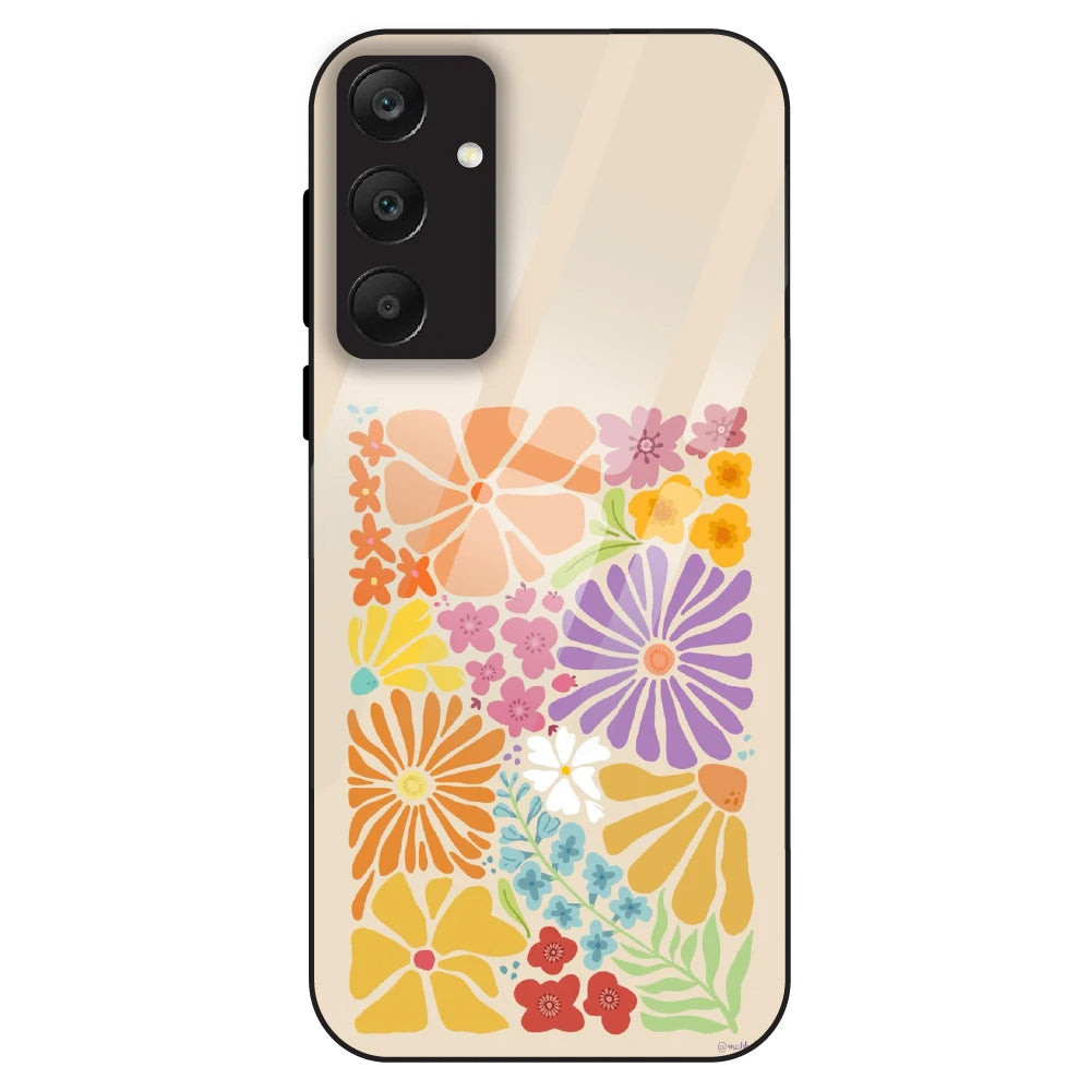 Colorful Floral - Glass Case For Samsung Galaxy A25