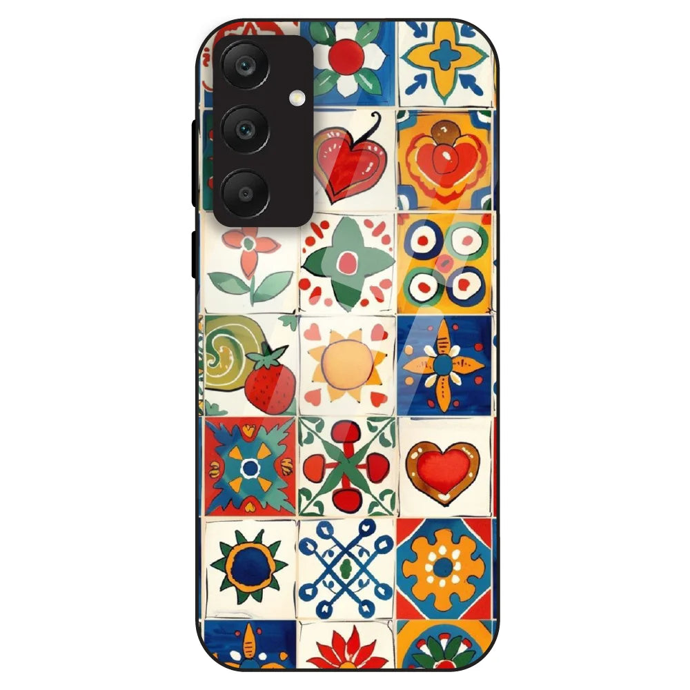 Colorful Tile Art - Glass Case For Samsung Galaxy A25