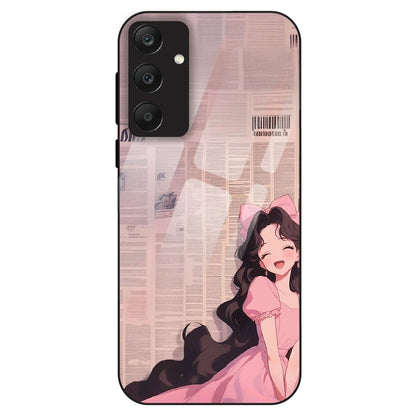 Cute Pink Anime Girl - Glass Case For Samsung Galaxy A25