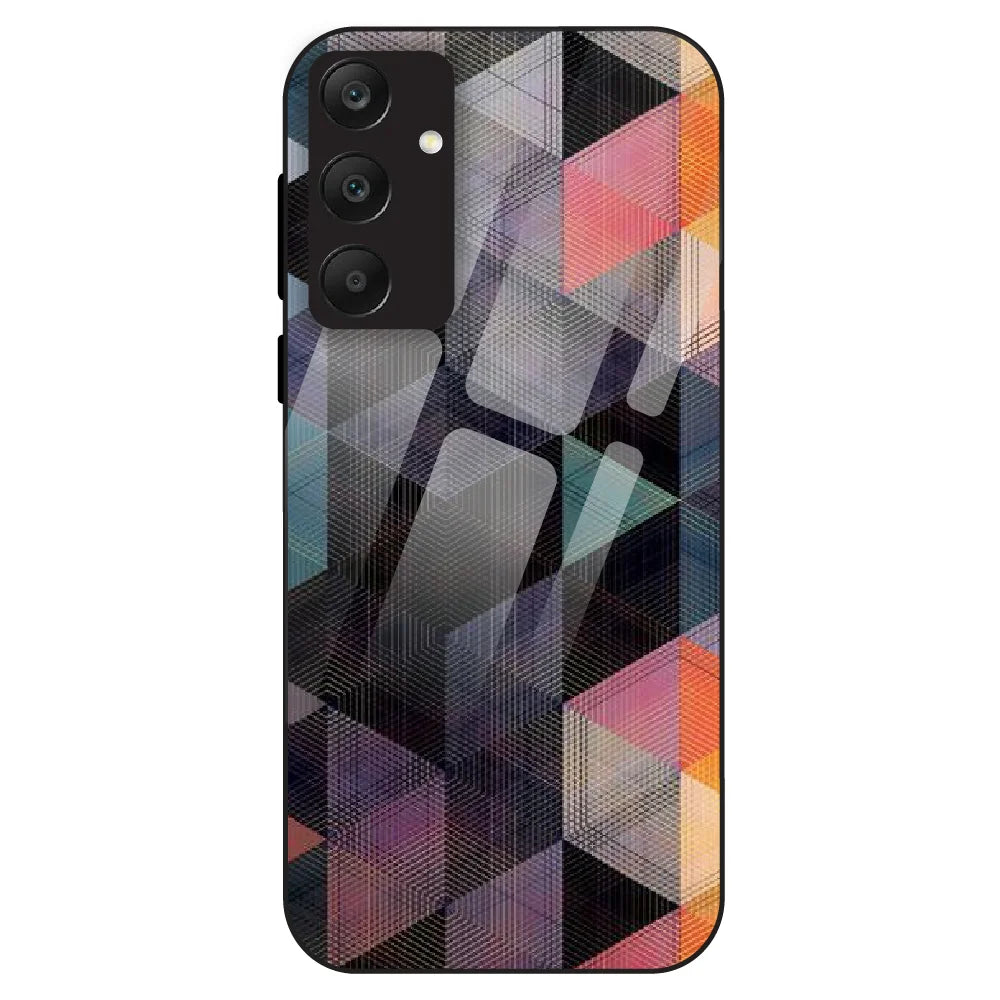 Geometric Prism Grid - Glass Case For Samsung Models
