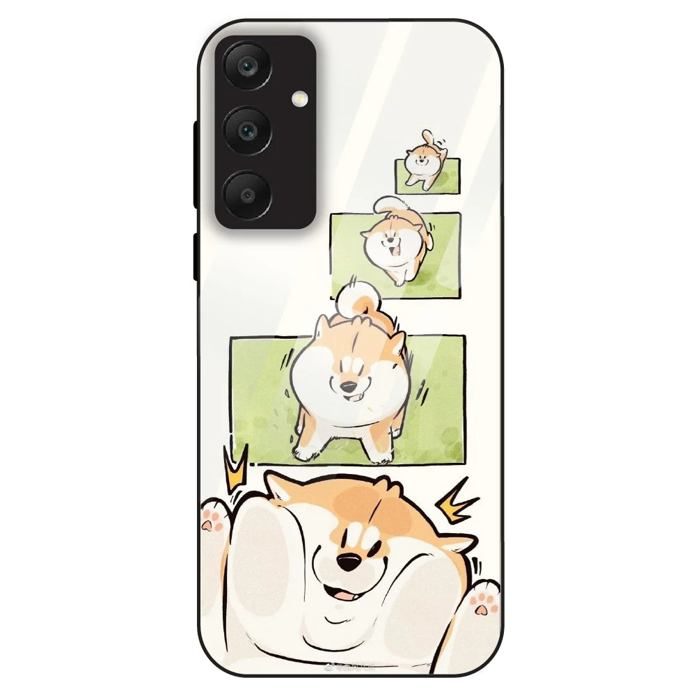Cute Shiba Steps - Glass Case For Samsung Galaxy A25