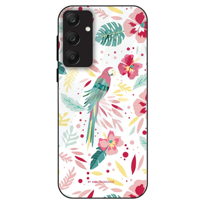 Tropical Parrot Floral - Glass Case For Samsung Galaxy A25