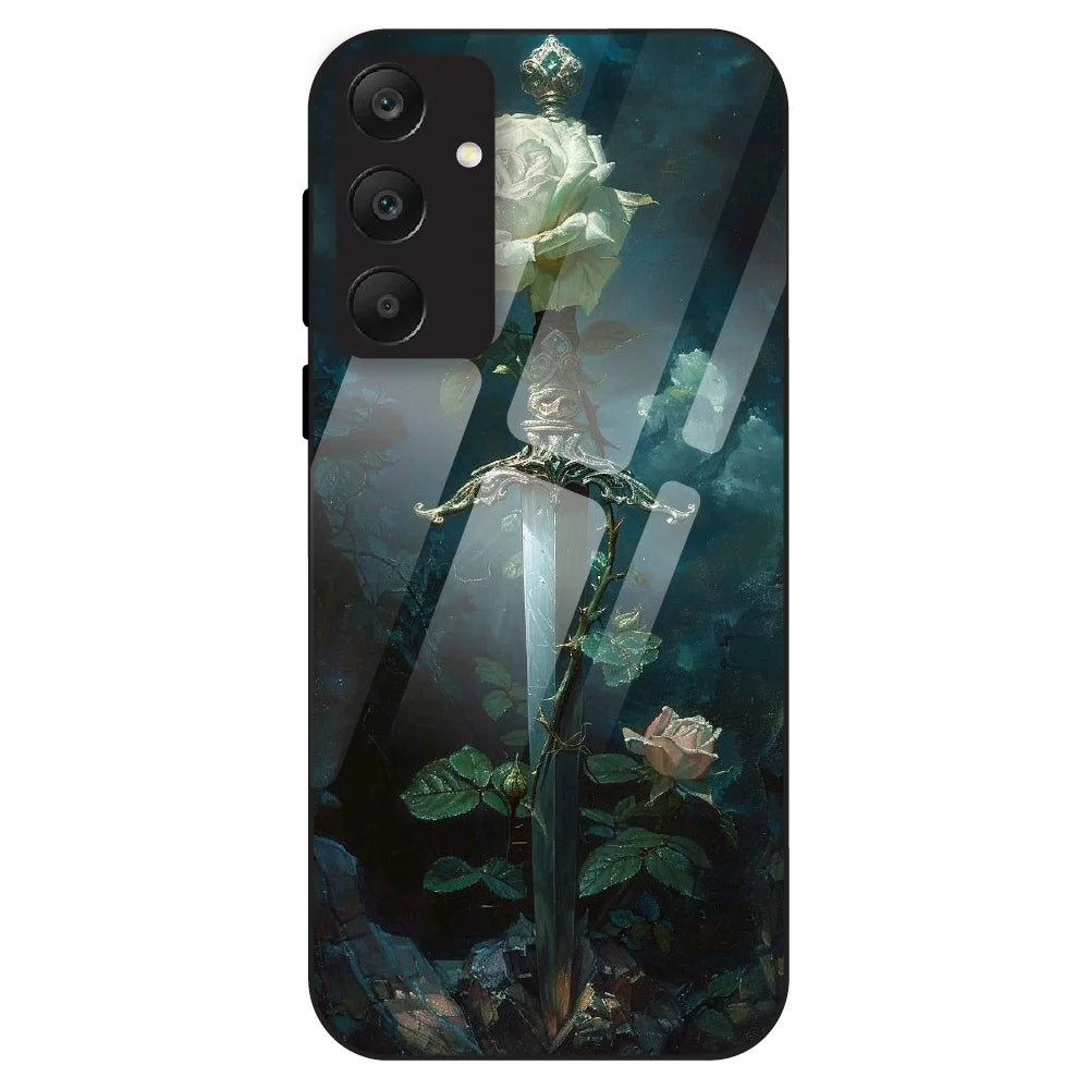 Mystic Sword Rose - Glass Case For Samsung Galaxy A25