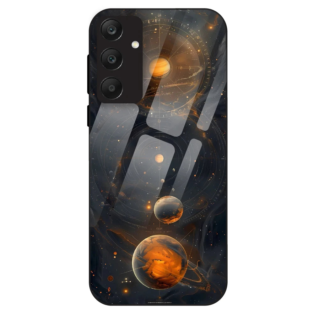 Cosmic Orbit Aesthetic - Glass Case For Samsung Galaxy A25