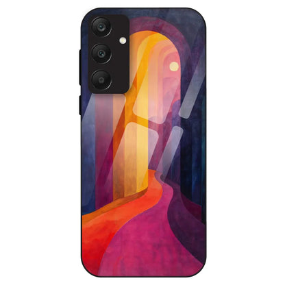 Abstract Sunset Path - Glass Case For Samsung Galaxy A25