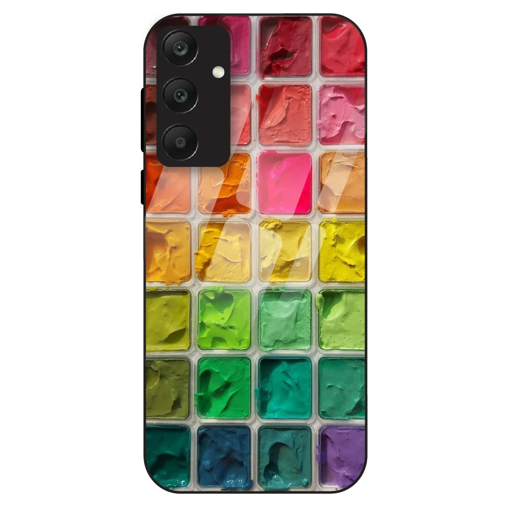 Color Palette Grid Aesthetic - Glass Case For Samsung Galaxy A25