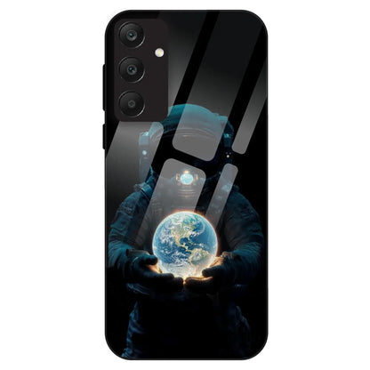 Astronaut Holding Earth - Glass Case For Samsung Galaxy A25