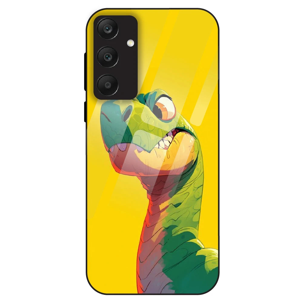 Cute Dino Popt - Glass Case For Samsung Galaxy A25